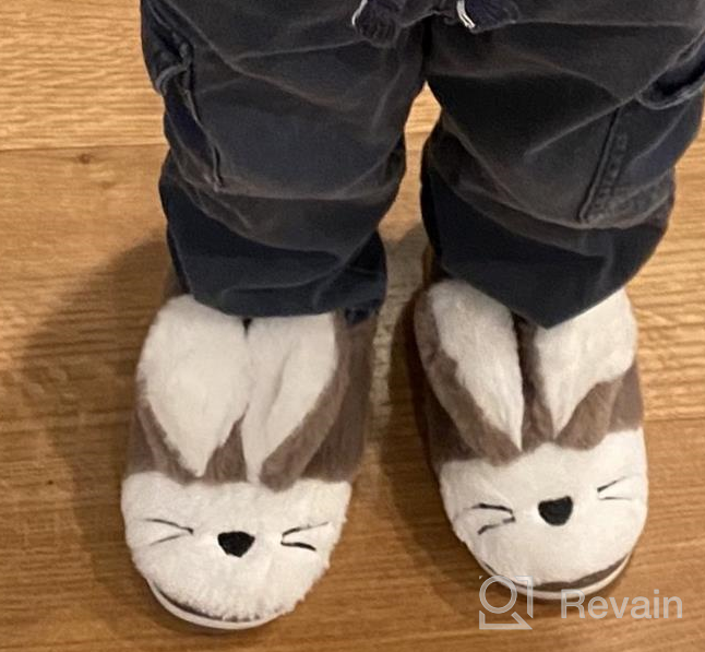 img 1 attached to 🧸 XYLUIGI Kids Cute Animal Slippers | Non-Slip Warm Winter Toddler Fur-Lined Indoor Outdoor House Shoes review by Nick Palacio