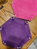 img 1 attached to Roll The Dice In Style With SIQUK'S 2-Piece Portable Leather Dice Trays - Hexagonal, Dark Green And Violet - Perfect For RPGs, DND, And Table Games! review by Vijay Patel