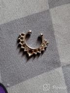img 1 attached to Non Piercing Fake Septum Nose Ring Hoop Clip On Spring Faux Jewelry Earrings review by Lisa Pettway