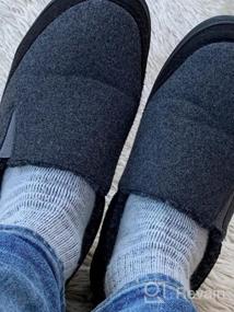 img 5 attached to Zigzagger Men'S Fuzzy Fleece Slippers With Memory Foam, Indoor Outdoor Warm Winter House Shoes, Hard Soled Wide Width Home Slippers
