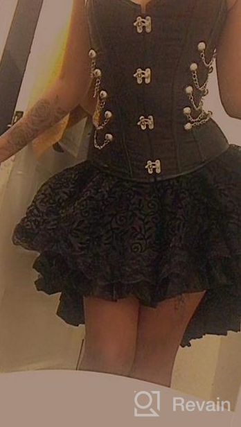 img 1 attached to Women'S Frawirshau Corset Dress Bustier Lingerie Top & Steampunk Skirt Burlesque Halloween Costume review by Roger Weinmunson