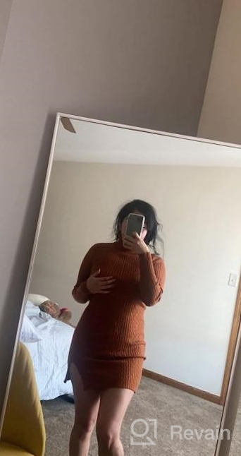 img 1 attached to Stay Fashionable And Warm In Our Women'S Cable Knit Sweater Mini Dress With Turtleneck And Split - Perfect For Fall And Winter! review by Clint Fick