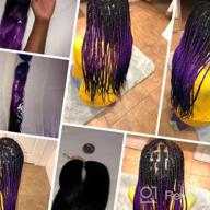 img 1 attached to Synthetic Crochet Braids Hair - Jumbo Box Braid Hair Extension In Black-Purple-Rose, 24 Inch - Pack Of 5 For Crochet Braiding And Twist Hairstyles review by Ashley Slater