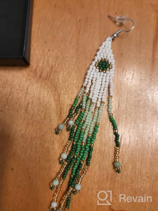 img 1 attached to 💃 Stylish Long Beaded Tassel Earrings - Perfect Girls' Jewelry for All Occasions review by Jason Ingram