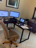img 1 attached to Cherry SHW Home Office 55"X60" Large L Shaped Corner Desk - Perfect For Your Home Office! review by Gabe Ries