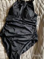 img 1 attached to Tummy Control Swimdress With Floral Ruffled Skirt And Slimming Bathing Suit - Septangle Women'S One Piece Swimsuit. review by Raj Mazzabufi
