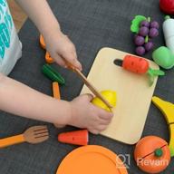 img 1 attached to 28+ Hand-Painted Wooden Play Food Set For Toddlers, Boys & Girls - Knife, Fork, Spoon + More! review by Brandon Havlicek