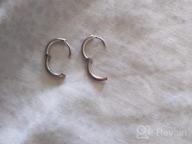 img 1 attached to 💍 Sterling Silver Hoop Earrings Set - Cubic Zirconia Cuff, 3 Pairs of Small Cartilage Hoops for Women, Men, and Girls (8mm/10mm/12mm) review by Birhanie Robinson