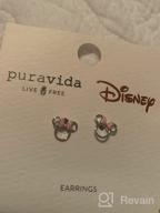 img 1 attached to 🐭 Pura Vida Silver Disney Minnie Mouse Cutout Stud Earrings - Adorable Design with Pink Bow Enamel, Brass Base, and Sterling Silver Posts - 1 Pair review by Andrea Joint