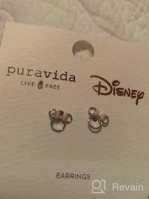 img 3 attached to 🐭 Pura Vida Silver Disney Minnie Mouse Cutout Stud Earrings - Adorable Design with Pink Bow Enamel, Brass Base, and Sterling Silver Posts - 1 Pair