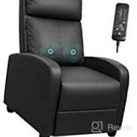 картинка 1 прикреплена к отзыву 🪑 JUMMICO Recliner Chair - Massage Recliner Sofa Chair with Padded Seat, Adjustable Recline - Home Theater Single Modern Living Room Recliners in PU Leather, Thick Seat Cushion and Backrest (Black) от James Cross