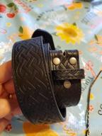 img 1 attached to Celtic Pattern Embossed Black Leather Men's Accessories for S-size review by Mike Barnett