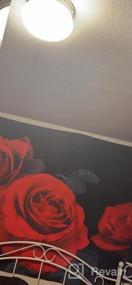 img 7 attached to Красно-черный цветочный гобелен - LIVILAN Red Rose Flower Wall Hanging, растительный ботанический природный декор для спальни и гостиной, 60X79 дюймов