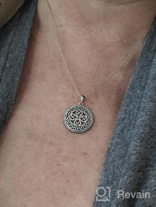 img 1 attached to Stunning 925 Sterling Silver Celtic Medallion Pendant Necklace - 20 inch review by Bhanu Hays