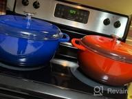 img 1 attached to Amazon Basics Enameled Cast Iron Covered Dutch Oven, 7.3-Quart, Red review by Damon Blazis
