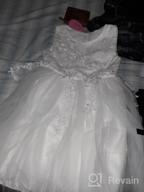 img 1 attached to Ivory Lace Sleeveless Princess Gown For Flower Girls - Azhido Embroidered Dress With Bowknot Detailing review by Marty Wainwright