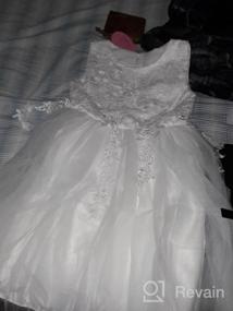 img 8 attached to Ivory Lace Sleeveless Princess Gown For Flower Girls - Azhido Embroidered Dress With Bowknot Detailing