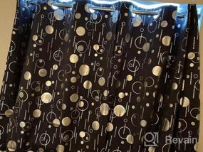 img 5 attached to Anjee Pink Blackout Curtains 84 Inches Length With Geometric Bubble Dot Patterns Foil Printed Room Darkening Thermal Grommet Top Curtains Drapes For Kids Room Bedroom Living Room W52 X L84