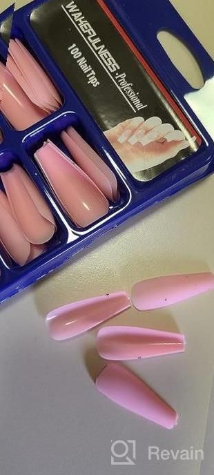 img 1 attached to 100Pc Full Cover Matte Coffin Press On False Nails - LoveOurHome Ballerina Artificial Fingernails For Manicure And Nail Decor - Available In 10 Sizes review by Teresa Sparks