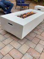 img 1 attached to 50,000 BTU Rectangle Concrete Fire Pit Table - ECOTOUGE 56 Patio Propane Fire Pit W/ Weather-Resistant Cover & Auto-Ignition + Free Lava Rocks (Propane Tank Not Included)” review by April Bee