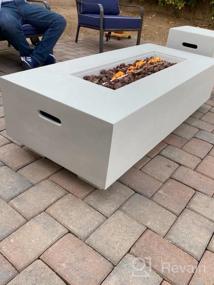 img 6 attached to 50,000 BTU Rectangle Concrete Fire Pit Table - ECOTOUGE 56 Patio Propane Fire Pit W/ Weather-Resistant Cover & Auto-Ignition + Free Lava Rocks (Propane Tank Not Included)”
