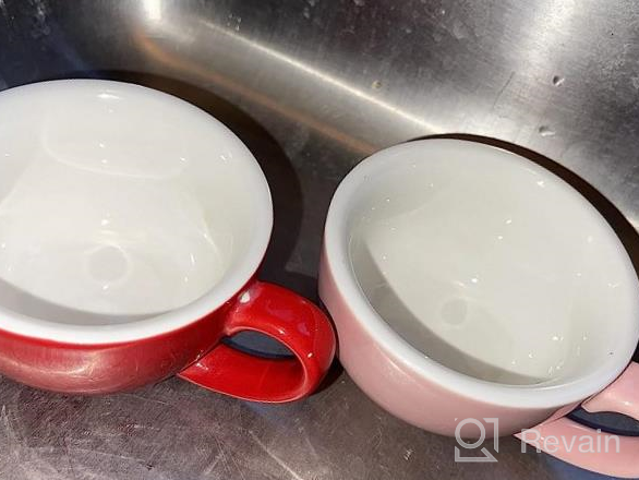 img 1 attached to Coffeezone Latte Art Ceramic Cup And Saucer Cappuccino Fine Porcelain, Mate For Coffee Shop And Barista (Glossy White, 10.5 Oz) review by Nick Gathings