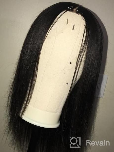 img 1 attached to Body Wave Lace Front Wigs Human Hair With HD Lace Frontal | 150% Density Natural Black Hair | 26-Inch Long | ALIMICE For Black Women review by Cassie Moore