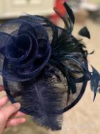 img 1 attached to Women'S Fascinator Hair Clip Hat Bowler Feather Flower Veil Wedding Party Tea Hat review by Ryan Eppinger