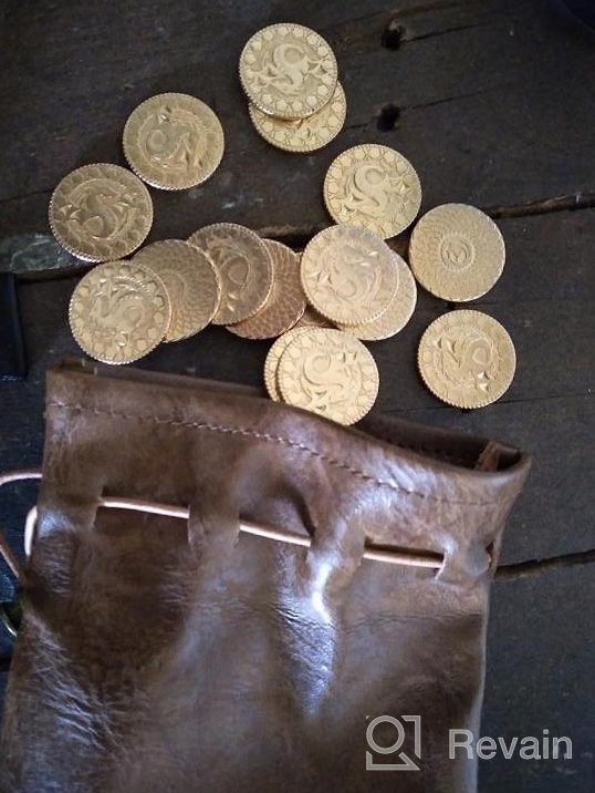 img 1 attached to Medieval Magic: Authentic 50 Gold Coins & Leather Pouch Set For Dungeons & Dragons Board Games And RPGs review by Jason Ingram