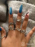 img 1 attached to Vintage Carved Crystal Gemstone Knuckle Rings Set - Ideal Stackable Finger Mid Rings For Women And Girls By Edary review by Brian Nicholas