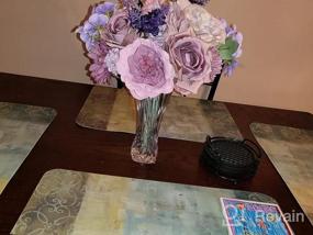 img 5 attached to COCOBOO 25Pcs Искусственные фиолетовые цветы Combo Silk Mix Поддельные цветы для DIY Свадебные букеты Центральные композиции Партия Baby Shower Домашние украшения (фиолетовый)