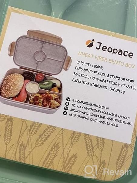 img 1 attached to Leak-Proof Bento Lunch Box With 3 Compartments And Flatware Included For Adults And Kids - Jeopace Blue Bento Boxes, Microwave Safe Lunch Containers review by Julio Rattanajatuphorn