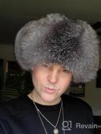 img 1 attached to Gegefur Mens Winter Hat Real Fox Fur Genuine Leather Russian Ushanka Hats review by Sabrina Geppert