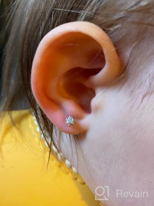 img 1 attached to Cute Colorful Flower Shape CZ Inlaid Stainless Steel Toddler Stud Earrings with Screw on Backs - 8 Pairs for Girls Kids - Tragus Cartilage Piercing Jewelry Set review by Brian Nelson