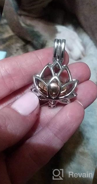 img 1 attached to Imrsanl'S Elegant Lotus Flower Ash Pendant Necklace With Mini Urn For Cremation Ashes: A Beautiful Memorial Jewelry Piece review by Elsa Ferrell