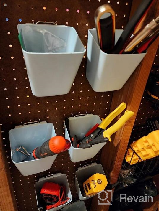 img 1 attached to FRIMOONY Large Pegboard Bins With Hooks, For Organizing Various Tools, Blue, 12 Pack review by Charles Dean