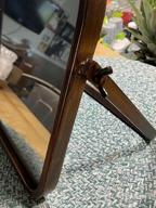 img 1 attached to Vintage Bronze Makeup Mirror-Desk With 360° Adjustable Rotation For Dressing Table, Bedroom, Bathroom - Geloo Vanity Tabletop Mirror, Antique Desktop Mirror 11.8'' X 9.8'' review by April Jackson