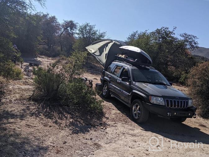 img 1 attached to Portable Waterproof Car Awning Sun Shelter For Camping, SUV, And Outdoor Activities - REDCAMP Auto Canopy Camper Trailer Sun Shade In Beige Or Army Green review by Collin Jackson