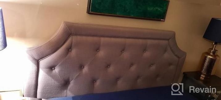 img 1 attached to Protect Your Headboard With WOMACO Velvet Slipcover In Dark Gray For Bedroom Decor (Sizes 35"-50") review by Ivan Carson