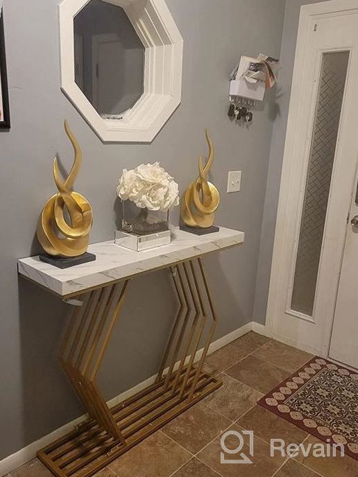 img 1 attached to Add Glamour To Your Space With Tribesigns 42-Inch Modern Gold Console Table & Geometric Metal Base review by Phil Show