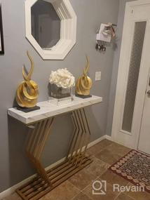 img 6 attached to Add Glamour To Your Space With Tribesigns 42-Inch Modern Gold Console Table & Geometric Metal Base