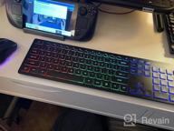img 1 attached to Earto D233 Backlit Wireless Keyboard And Mouse: Fixed Rainbow Backlight, Type-C Rechargeable, Full Size For Windows PC And Laptop review by Seth Shea