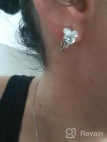 img 5 attached to CZ Huggie Hoop Mouse Earrings для женщин - позолоченная манжета из стерлингового серебра 14 карат с пирсингом хряща и сверкающим кубическим цирконием