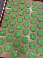 img 1 attached to Silicone Macaron Baking Mat - Full Sheet Size (Thick & Large 24 1/2" X 16 1/2") - Non Stick Silicon Liner For Large Bake Pans, Trays & Rolling, Macaroon/Pastry/Cookie/Bun Making - Professional Grade review by Derrick Bellando