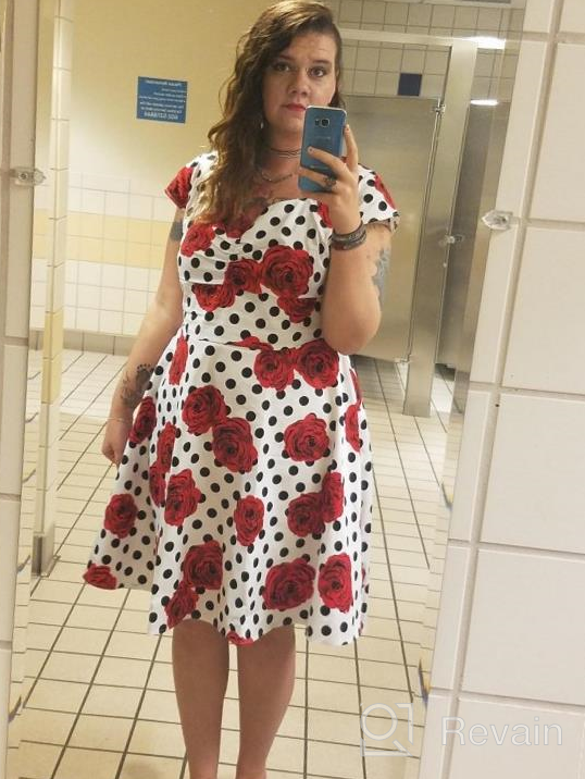 img 1 attached to Get Spooky-Chic With OTEN Women'S Vintage Polka Dot Swing Dress For Halloween Party! review by Marley Woods