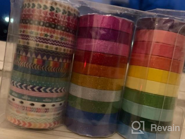 img 1 attached to Vibrant And Versatile: 44 Rolls Of Rainbow Colored Skinny Washi Tape For Planners And Scrapbooking DIY Projects review by Matt Patnaik