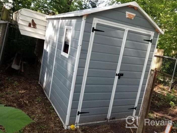 img 1 attached to KETER Manor 6X8 Resin Outdoor Storage Shed Kit: Store Your Outdoor Gear In Style With Grey & White Design review by Barbara Murphy