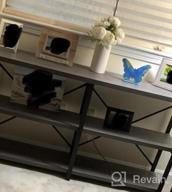 img 1 attached to Rustic Industrial Console Table With 3-Tiered Storage Shelves For Entryway And Behind Sofa - 55 Inch Dark Grey Oak Finish By BON AUGURE review by Sherry Elliott