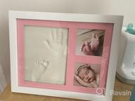 img 1 attached to Little Hippo Baby Hand & Footprint Kit: Non-Toxic Clay Picture Frame Ornament For Keepsake Box & Photo Frames - Perfect Newborn Christmas Gift! review by Michelle Wright