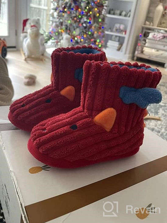 img 1 attached to SKABIU Toddler/Boys/Girls Bootie Slippers: Adorable Animals, Cozy Warmth for Indoors & Outdoors review by Mike Betzing
